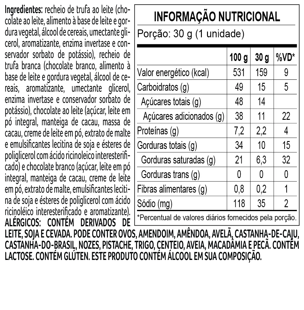 Trufa de Chocolate ao Leite e Branco Mezzo 30g - foto 2