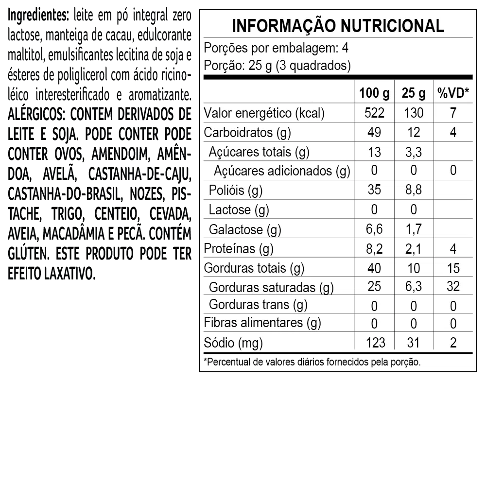 Tablete laCreme Branco Zero Adição de Açúcar 100g - foto 2