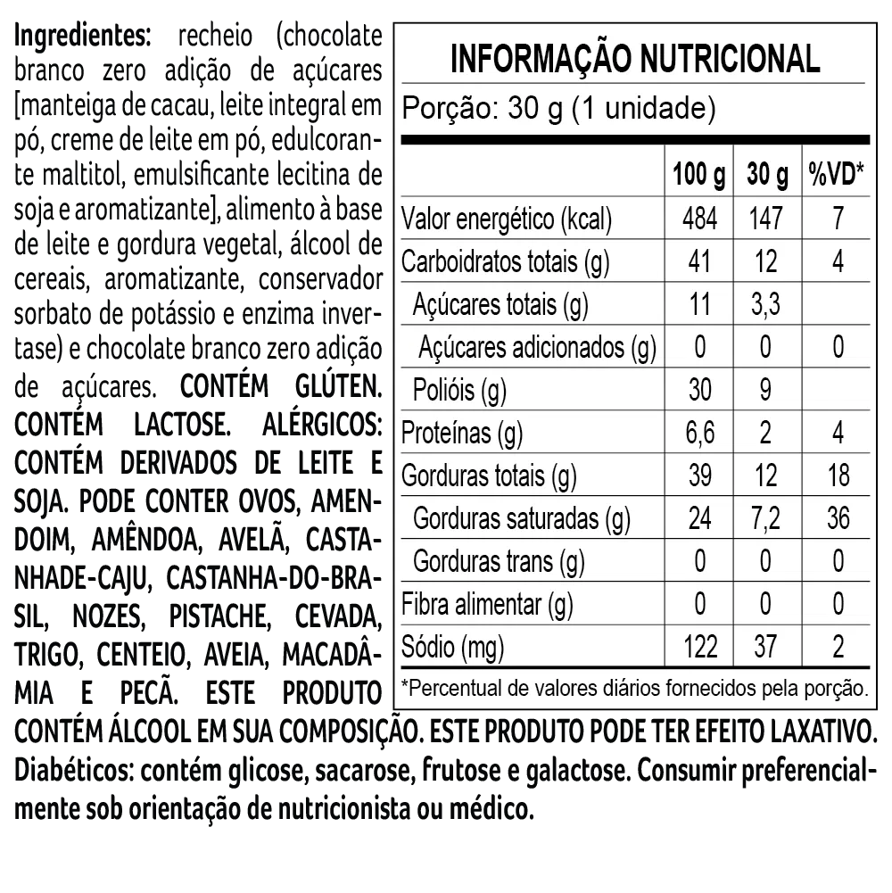 Trufa Bless Zero Adição de Açúcar Branco 30g - foto 3