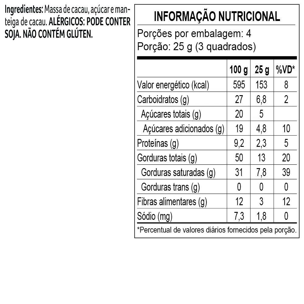 Tablete de Chocolate Intenso Bendito Cacao 80% 100g - foto 2