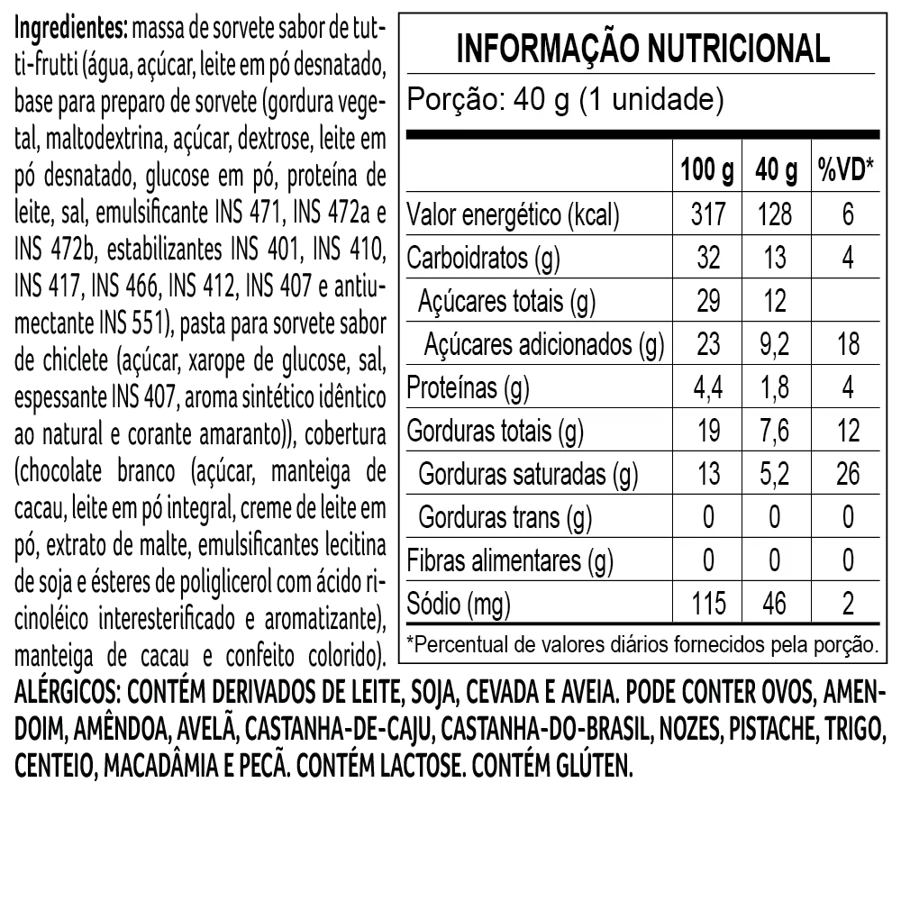 Sorvete Ursinhos Carinhosos Tutti Frutti 40g - foto 2