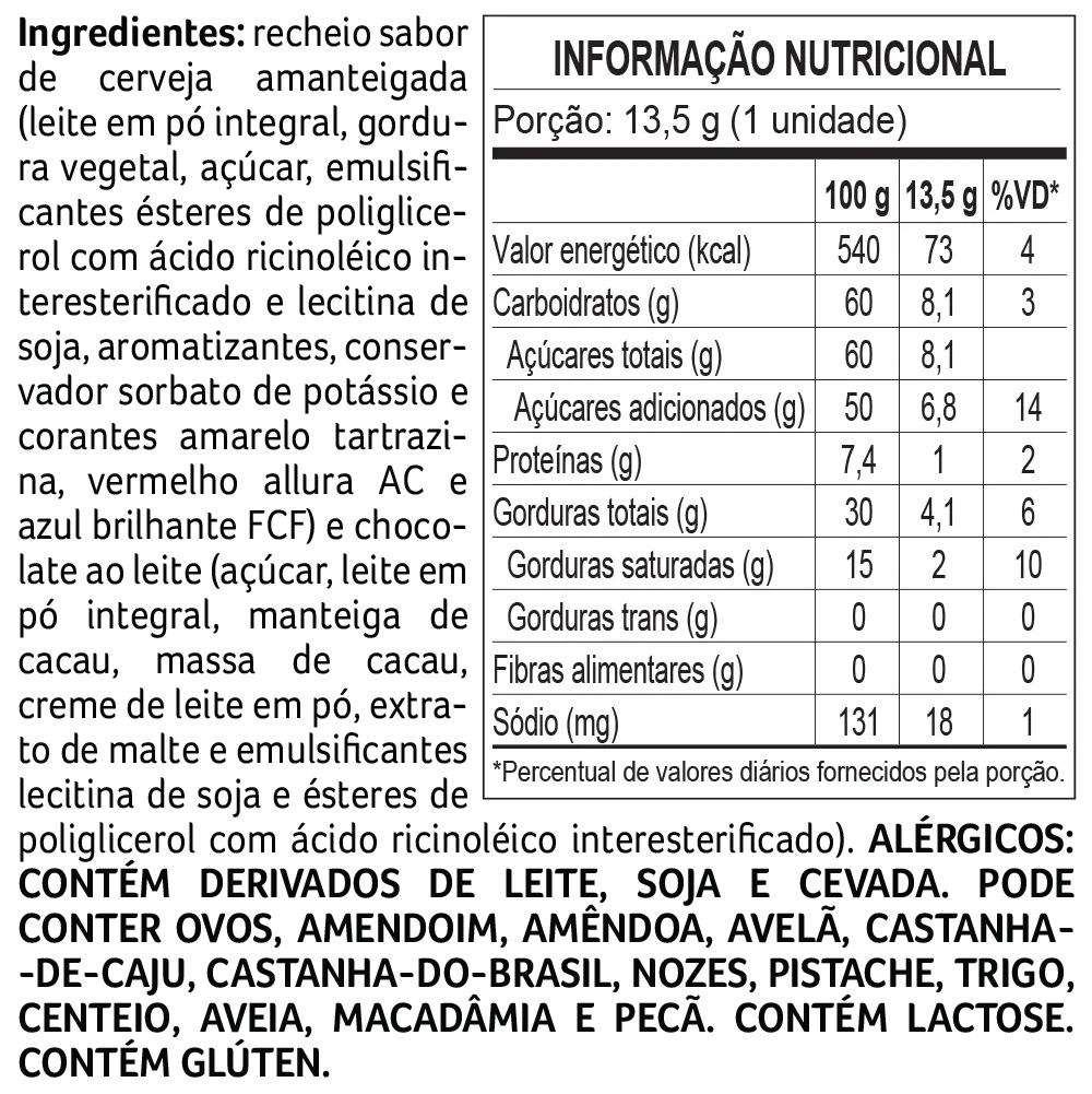 Trufa de Chocolate ao Leite Cerveja Amanteigada Harry Potter 13,5g - foto 2