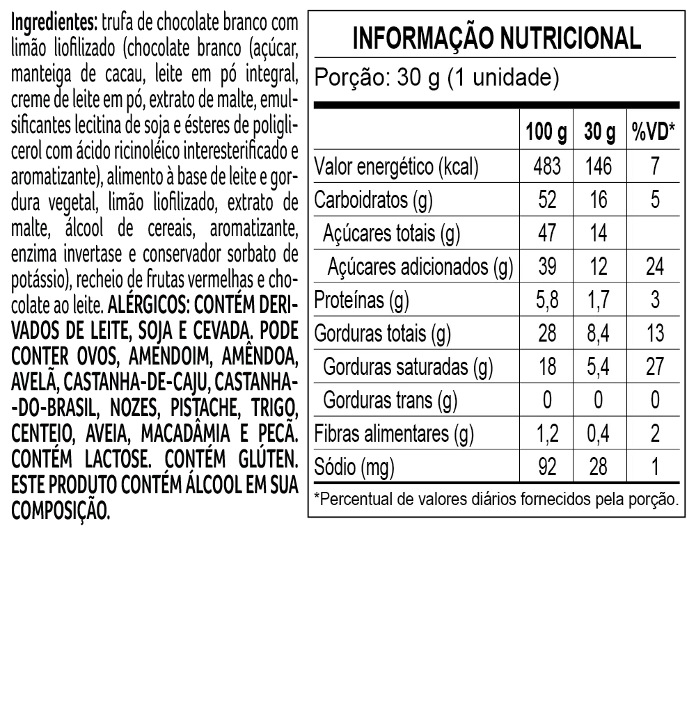 Trufa Dreams Sabor Limão e Frutas Vermelhas - foto 2